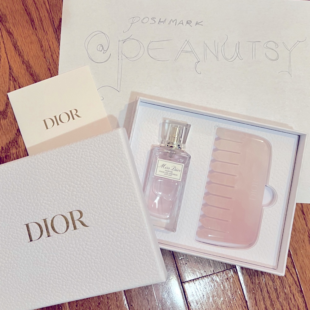 DIOR New In Box comb and Miss Dior Hair Mist gift set platinum VIP beauty p…